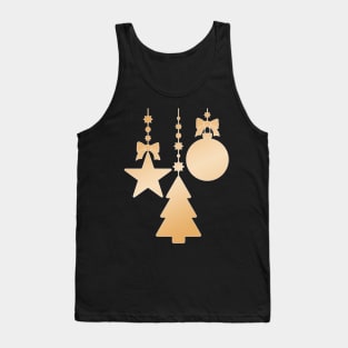 Minimal Christmas Tree Ornaments Gold Gradient Tank Top